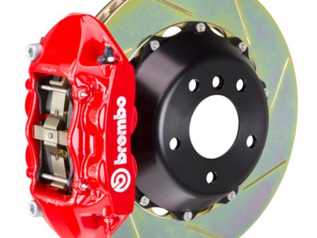 Brembo 09-16 Panamera S 4S Turbo Rear GT BBK 4 Piston Cast 380x28 2pc Rotor Slotted Type1-Red For Sale