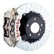 Brembo 11-18 Cayenne Turbo Rear GTR BBK 4 Piston Billet 380x28 2pc Rotor Slotted Type3- Nickel For Sale