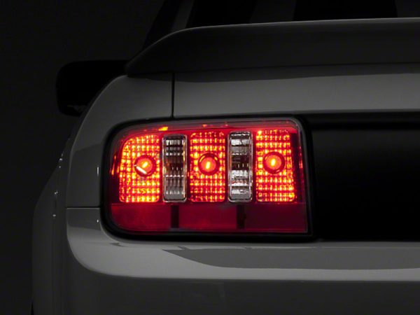 Raxiom 05-09 Ford Mustang Coyote Tail Lights- Chrome Housing - Red Clear Lens Hot on Sale