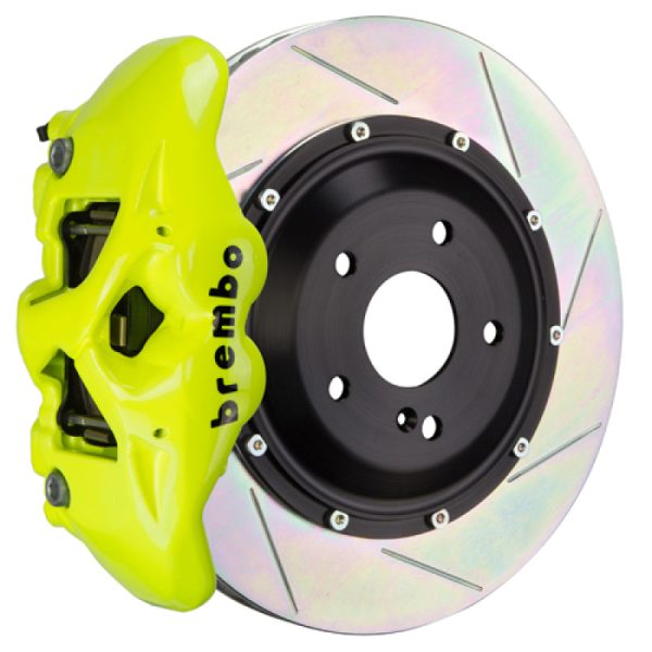 Brembo 08-15 Land Cruiser LX570 Rr GT BBK 4 Pist Cast 380x28 2pc Rotor Slotted Type1 - Fluo. Yellow Hot on Sale