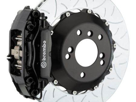 Brembo 08-13 135i (E81 E82 E88) Rear GT BBK 4 Piston Cast 345x28 2pc Rotor Slotted Type-3-Black For Sale