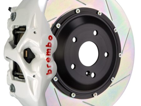 Brembo 11-18 Cayenne S GTS Rear GT BBK 4 Piston Cast 380x28 2pc Rotor Slotted Type1-White Hot on Sale