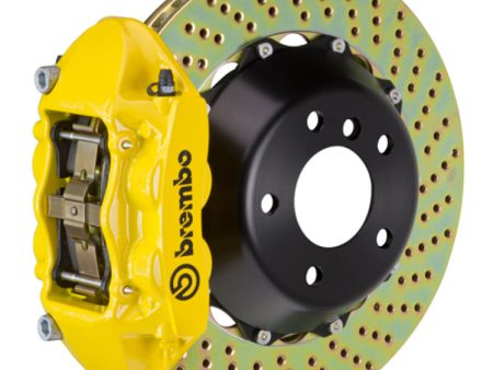 Brembo 14+ Model S AWD (w  DC) (Excl Plaid) Rr GT BBK 4Pis Cast 365x29 2pc Rotor Drilled-Yellow Online Hot Sale