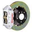 Brembo 12-16 991.1 C2 Rear GT BBK 4 Piston Cast 380x28 2pc Rotor Slotted Type1-Silver For Sale