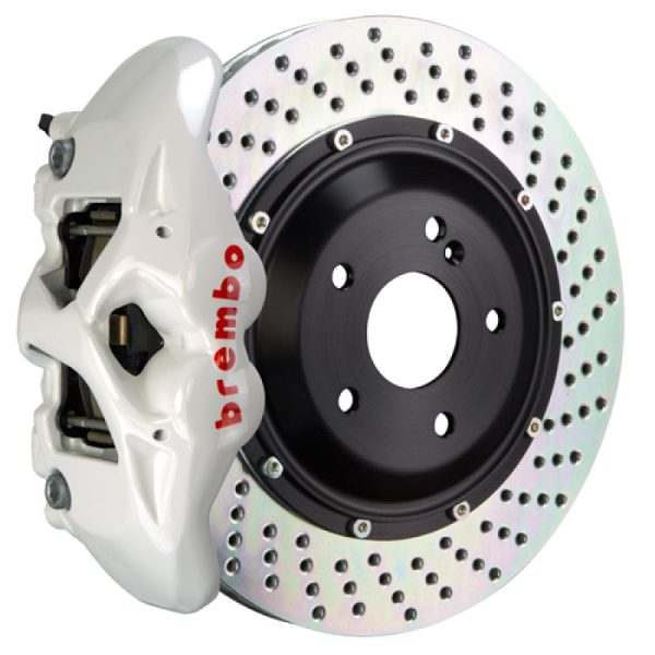 Brembo 05-11 G55 12-18 G63 G65 AMG Rear GT BBK 4 Piston Cast 380x28 2pc Rotor Drilled-White For Cheap