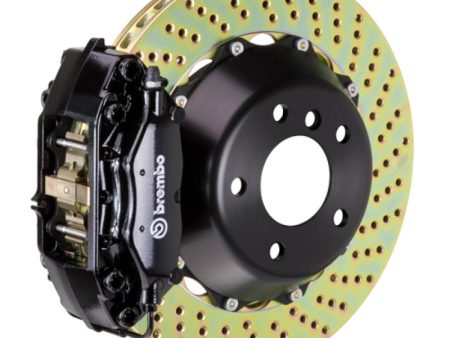 Brembo 12-15 335i 335i xDrive MSport Brakes Rr GT BBK 4Pis Cast 345x28 2pc Rotor Drilled-Black Fashion