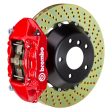 Brembo 11-18 Cayenne S GTS Rear GT BBK 4 Piston Cast 380x28 2pc Rotor Drilled-Red Online Hot Sale