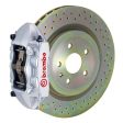 Brembo 10-15 Camaro V6 Rear GT BBK 4 Piston Cast 365x28 1pc Rotor Drilled-Silver Discount