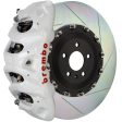 Brembo 11-18 Cayenne Turbo Rear GT BBK 4 Piston Cast 380x28 2pc Rotor Slotted Type-1- White Cheap