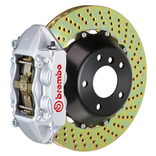 Brembo 11-12 1M Rear GT BBK 4 Piston Cast 380x28 2pc Rotor Drilled-Silver For Discount