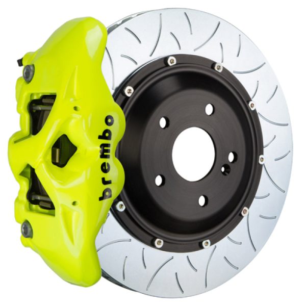 Brembo 08-13 M3 Rear GT BBK 4 Piston Cast 380x28 2pc Rotor Slotted Type3- Fluo. Yellow Sale