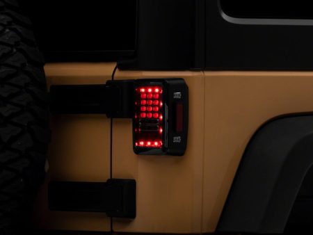 Raxiom 07-18 Jeep Wrangler JK Axial Series LED Tail Lights- Blk Housing (Clear Lens) Online Hot Sale