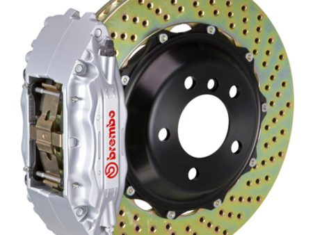 Brembo 11-23 Challenger w V8 Exc AWD SRT8 Fr GT BBK 6Pis Cast 355x32 2pc Rotor Drilled-Silver For Discount