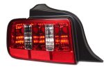 Raxiom 05-09 Ford Mustang Coyote Tail Lights- Chrome Housing - Red Clear Lens Hot on Sale