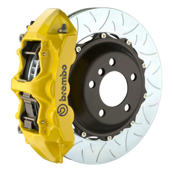 Brembo 10-16 E550 Sedan Fr GT BBK 6Pis Cast 380x34 2pc Rotor Slotted Type3-Yellow Online Sale