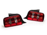 Raxiom 05-09 Ford Mustang Coyote Tail Lights- Chrome Housing - Red Clear Lens Hot on Sale