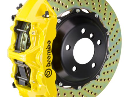 Brembo 03-08 SL500 Front GT BBK 6 Piston Cast 355x32 2pc Rotor Drilled-Yellow Online now