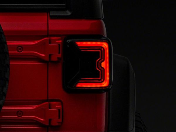 Raxiom 18-23 Jeep Wrangler JL Axial Series LED Tail Lights- Blk Housing (Smoked Lens) Sale