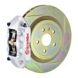 Brembo 10-15 Camaro V6 Rear GT BBK 4 Piston Cast 365x28 1pc Rotor Slotted Type-1-Silver Online