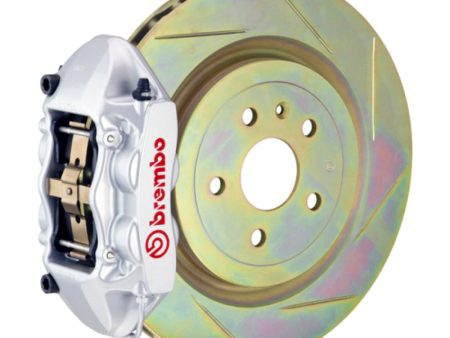 Brembo 10-15 Camaro V6 Rear GT BBK 4 Piston Cast 365x28 1pc Rotor Slotted Type-1-Silver Online