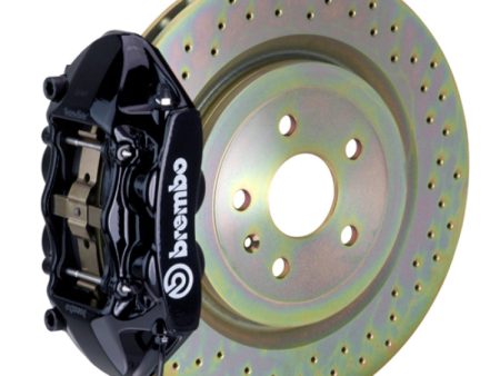 Brembo 10-15 Camaro V6 Rear GT BBK 4 Piston Cast 365x28 1pc Rotor Drilled-Black Online