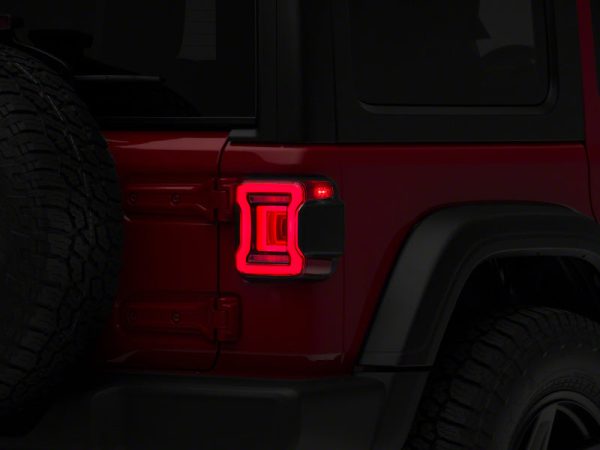 Raxiom 18-23 Jeep Wrangler JL Horizon LED Tail Lights- BlkHousing- Red Lens For Discount