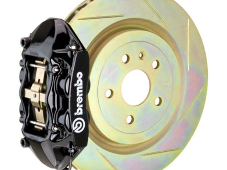 Brembo 10-15 Camaro V6 Rear GT BBK 4 Piston Cast 365x28 1pc Rotor Slotted Type-1-Black on Sale