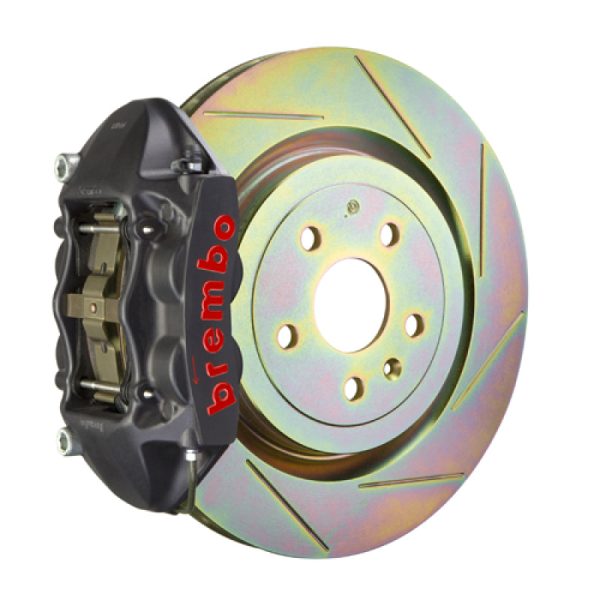 Brembo 10-15 Camaro V6 Rear GTS BBK 4 Piston Cast 365x28 1pc Rotor Slotted Type-1-Black HA Discount