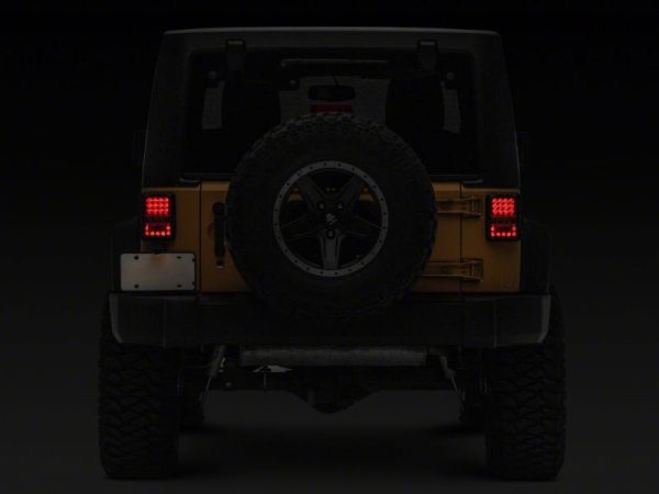 Raxiom 07-18 Jeep Wrangler JK Axial Series Lux LED Tail Lights- Blk Housing (Clear Lens) Cheap